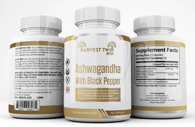 Harvest Twin Labs Ashwagandha with Black Pepper